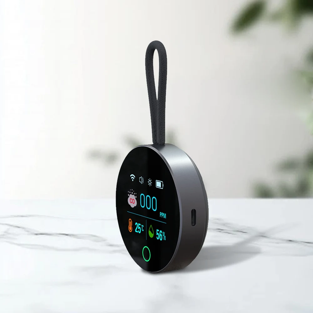 3 In 1 CO Detector Alarm Temp Humidity Sensor with Magnetic Suction CO Temperature Humidity Detector for Outdoor Camping RV Car