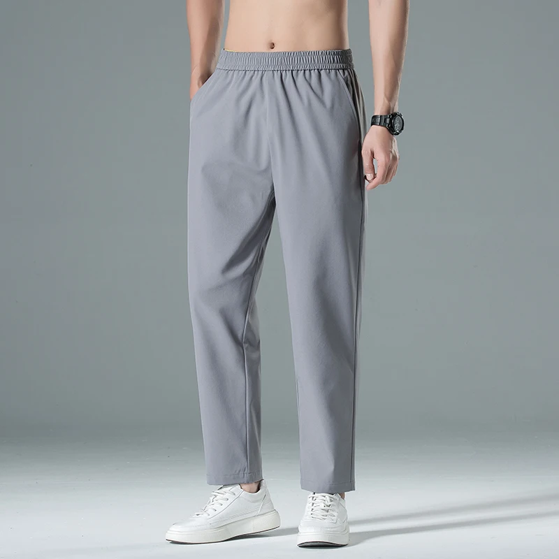 

Men's Wide Leg Pants New Loose Casual Thin Ice Silk Pants Comfortable Home Pants Light Quick Dry Jogging Pants 7XL 8XL 9XL