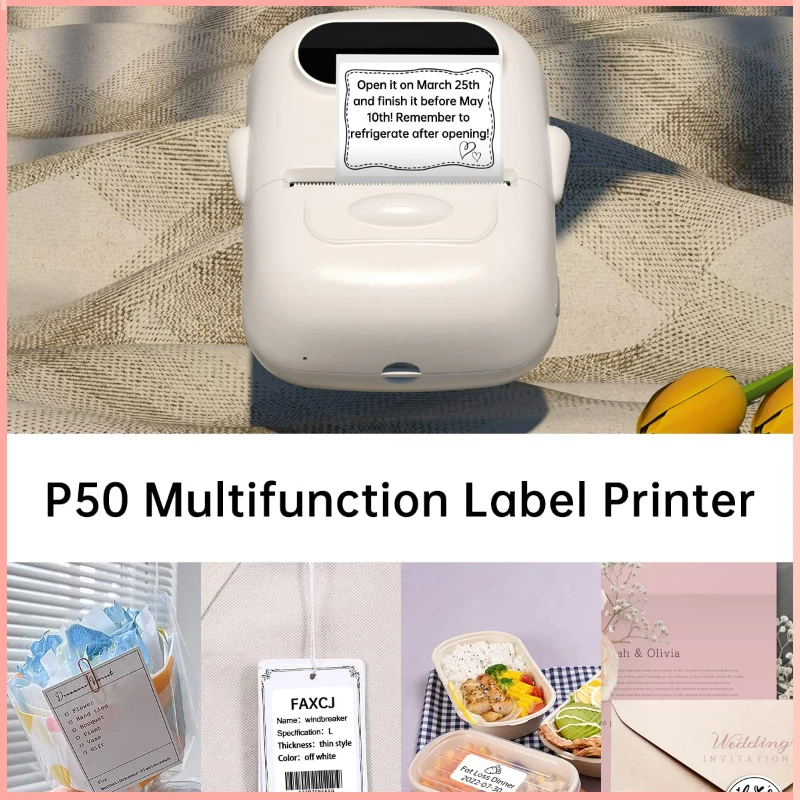 Marklife P50 Portable Thermal Label Maker Printer for Barcode Thanks  Sticker Home label office labelCompatible With iOS Android - AliExpress