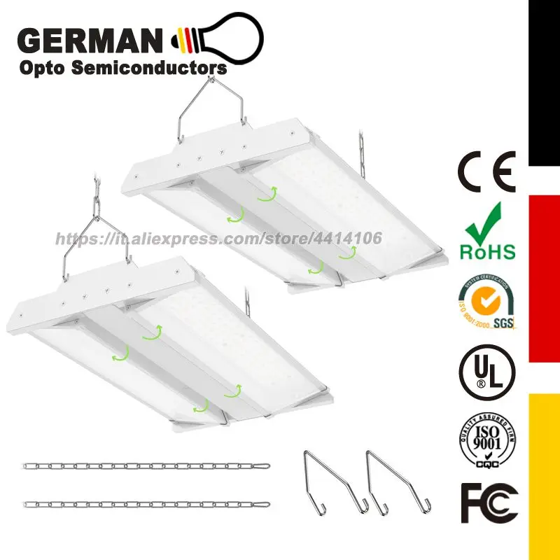High Bay Led Light 150W, 0lm Linear Shop Hanging High Bay Light Garage Commercial Lighting for Workshop, Supermarket