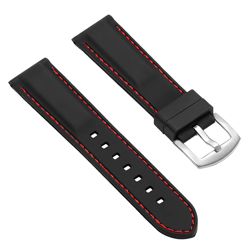Silicone Rubber Watch Strap - Soft and Comfortable Replacement Band