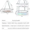 Herb Drying Rack-Folding Mesh Hanging Basket Dryer Net,2Layer Herb Dryer Mesh Hanging,Drying Basket For clothing Food Air Drying 2