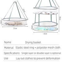 Herb Drying Rack-Folding Mesh Hanging Basket Dryer Net,2Layer Herb Dryer Mesh Hanging,Drying Basket For clothing Food Air Drying 2
