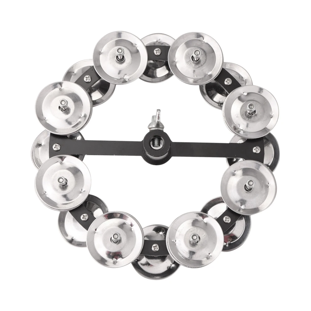 Drum Cymbals Hi Hat Tambourine Bells with Row Jingles Percussion Kids Music Gift