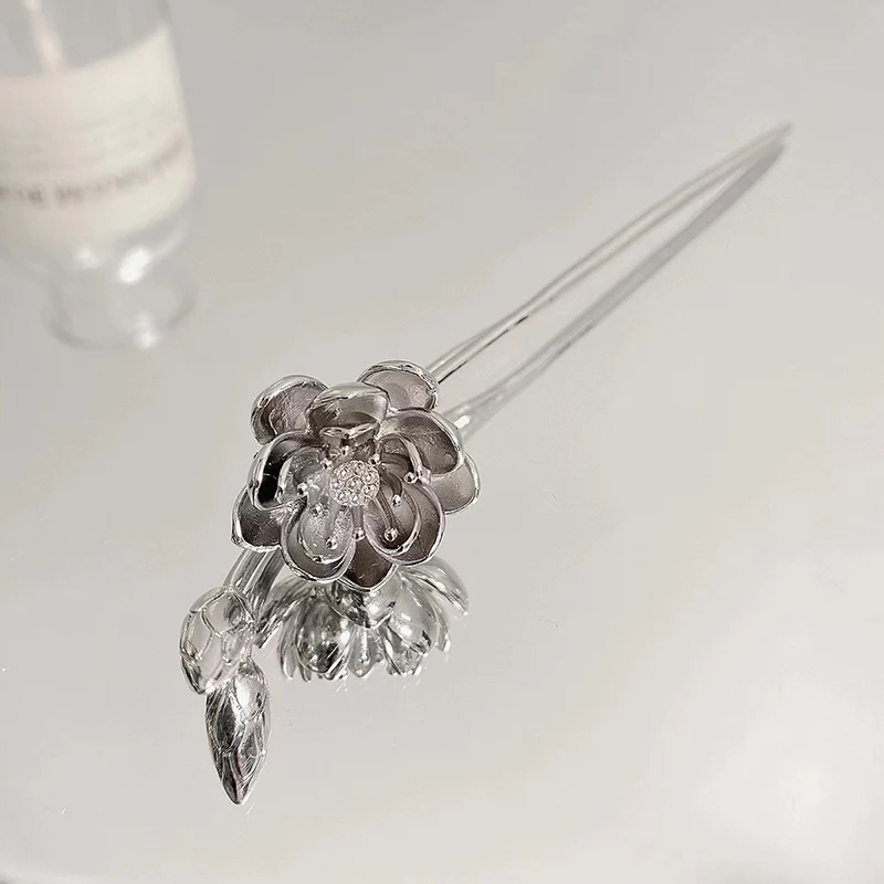 

New Chinese Style Lotus Metal Hairpin Hair Sticks Simple Classical Antique Hanfu Headdress Hair Accessories