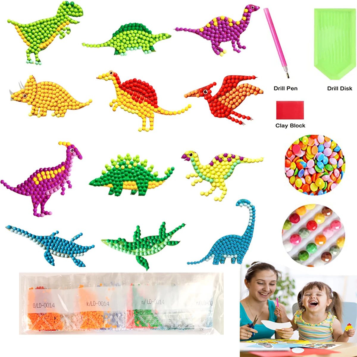 diamond painting diamond art painting kit diamond painting set 5D DIY Diamond Painting Stickers Dinosaur Art Set Beginners Mosaic Stickers By Numbers Kits Crafts Set Children