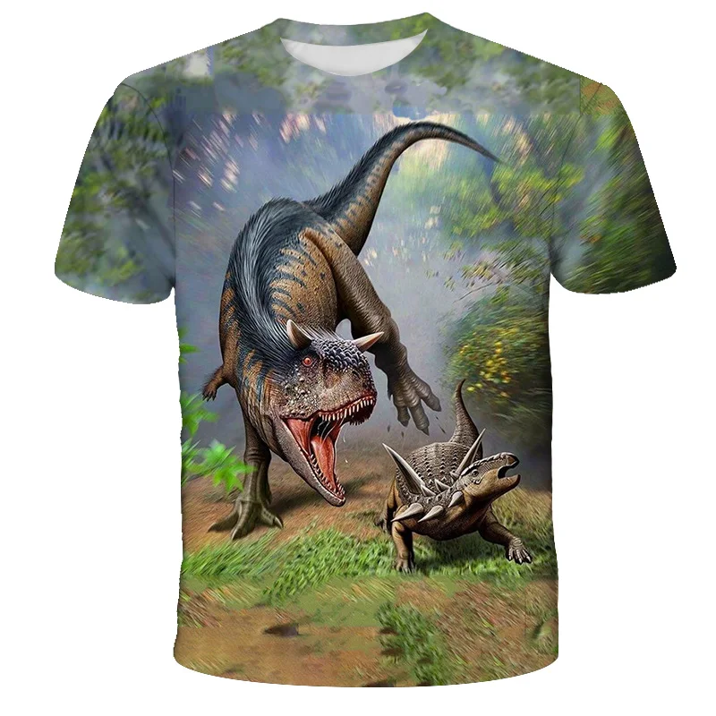 Kids Tyrannosaurus Dinosaur T Shirt 3-14 Years Baby Boys Girls Tops Tee Children Clothing Animal Printed Boys T-shirt Sports Top