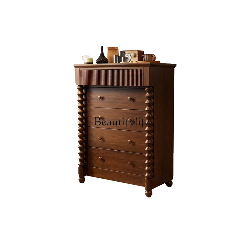

French Style Solid Wood Home Decoration Locker Chinese Style Drawer Bedside Table