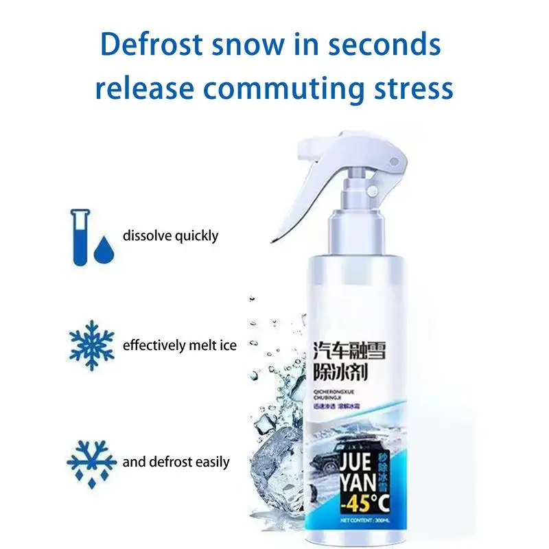 De-icer Spray De Ice Defroster For Car Window Cleaner Auto Windshield Deicing Spray 300ml Deicer Anti Freeze For Car