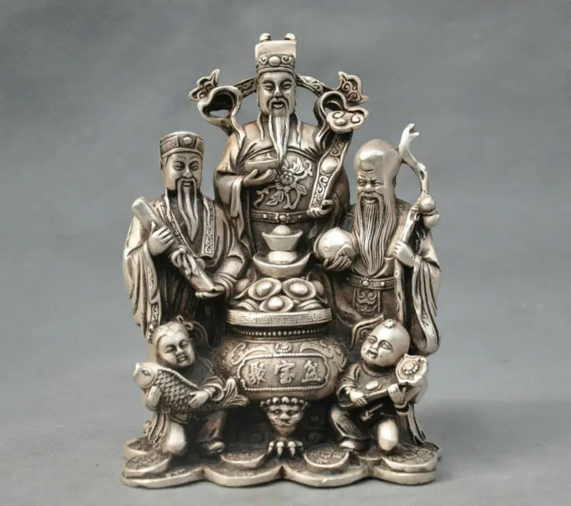 

Китай, серебряная бронза Fu Lv Shou, 3 звезды, мальчик Mammon, фотография