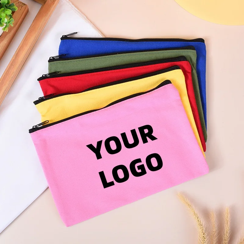 10/20Pcs Customized Canvas Pouch With Zipper Bulk Makeup Bag Creative Painting Student Stationery Cosmetic Bag (8.27×4.92 in) 2