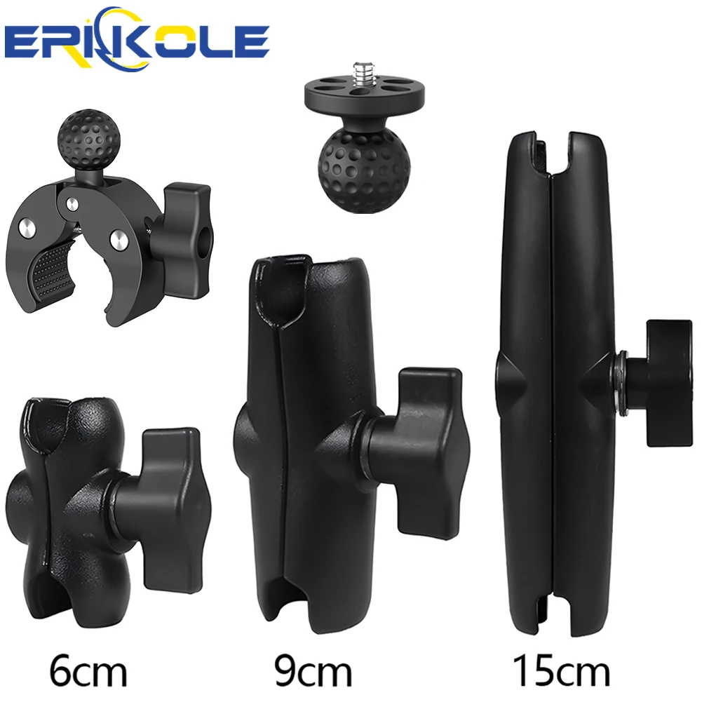 Doppelter Sockelarm für RAM-Halterung für 25 mm 1 Zoll Kugelkopfklemme Telefonhalter-Fahrrad-Motorrad-Action-Kamera-Verlängerungsarm-Zubehör