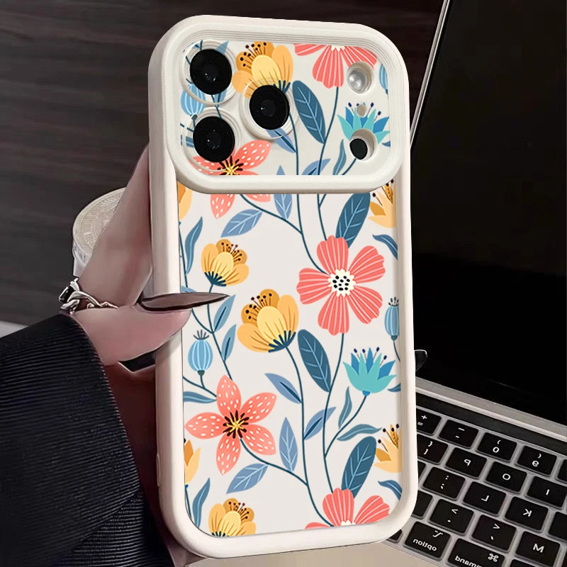 Vibrant Floral Silicone Shockproof Phone Case