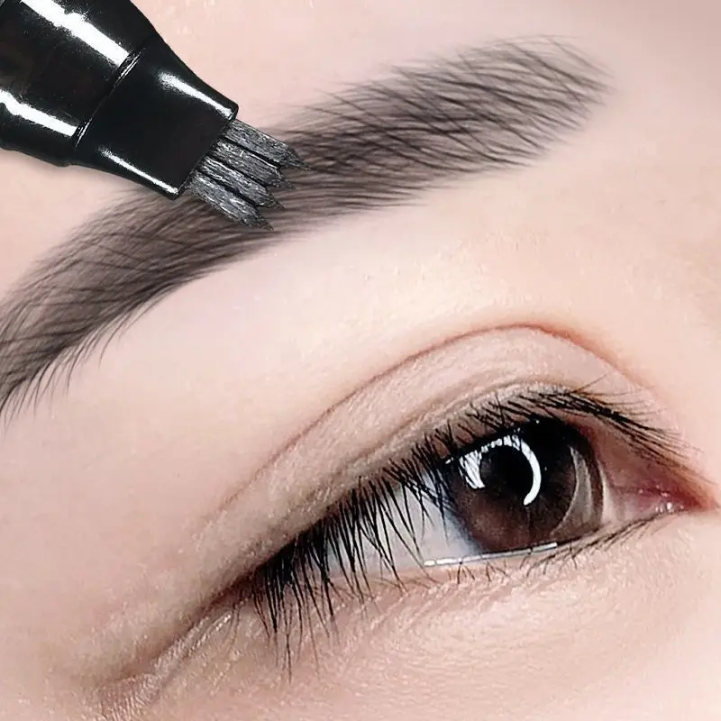 Sopracciglia penna sopracciglio tatuaggio impermeabile liquido nero sopracciglio trucco matita Microblading