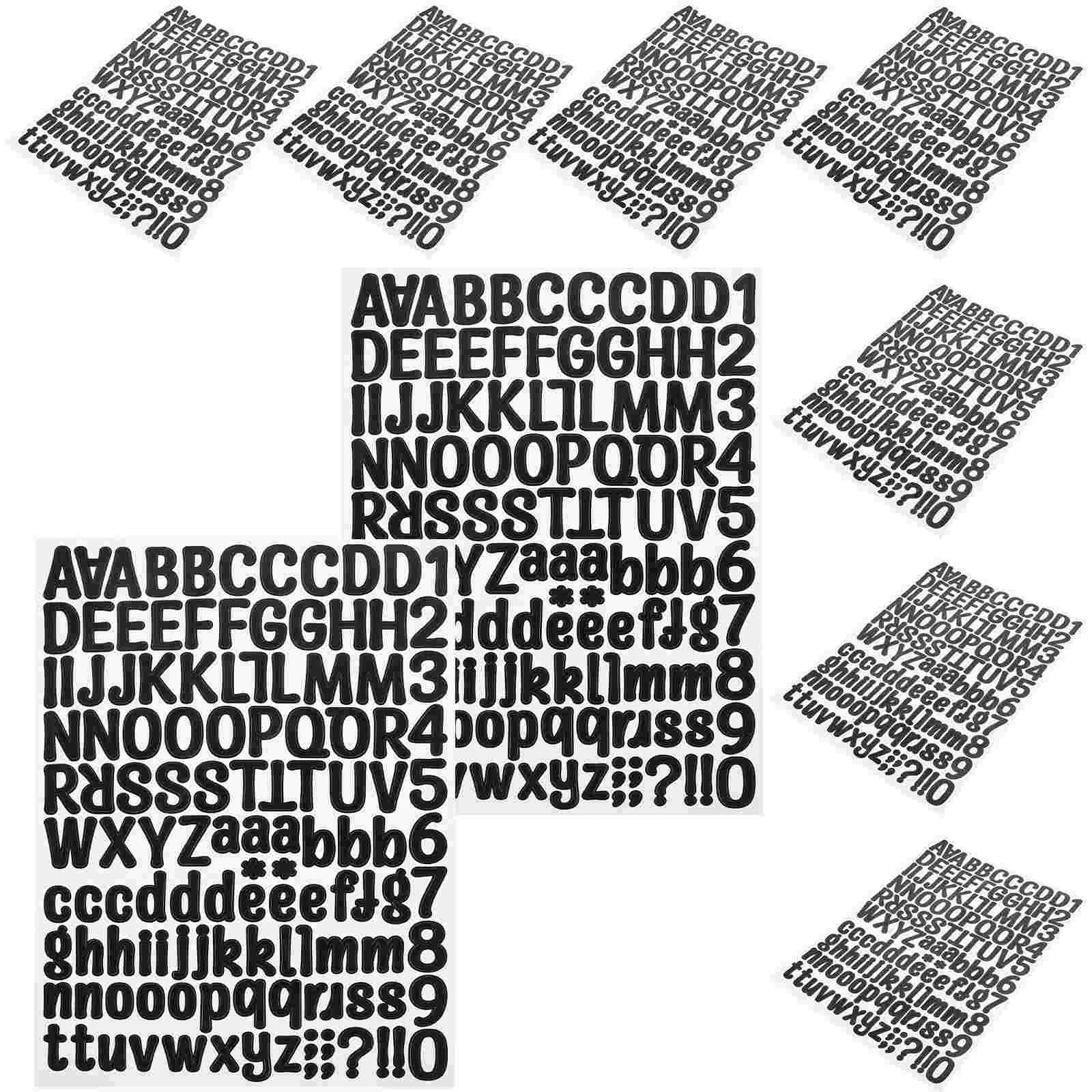 

12 Sheets Adhesive Stickers English Alphabet Number Stickers Laptop Decals Number Letter Sticker