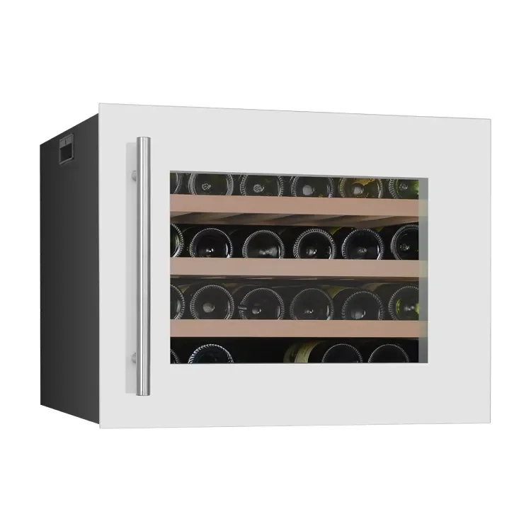 12 Inch Wine Cooler Mini Fridge Door Frame Black Case 18 Bottle Built In Or Freestanding With Stainless Steel Mirror Glass 50