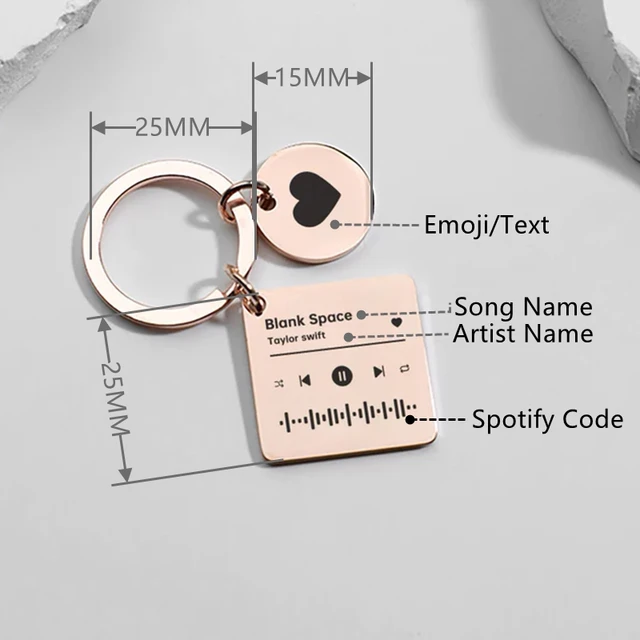 LLavero de canción personalizado de acero inoxidable, llaveros con código Spotify personalizado, regalo de cumpleaños y Aniversario - Imagen 5