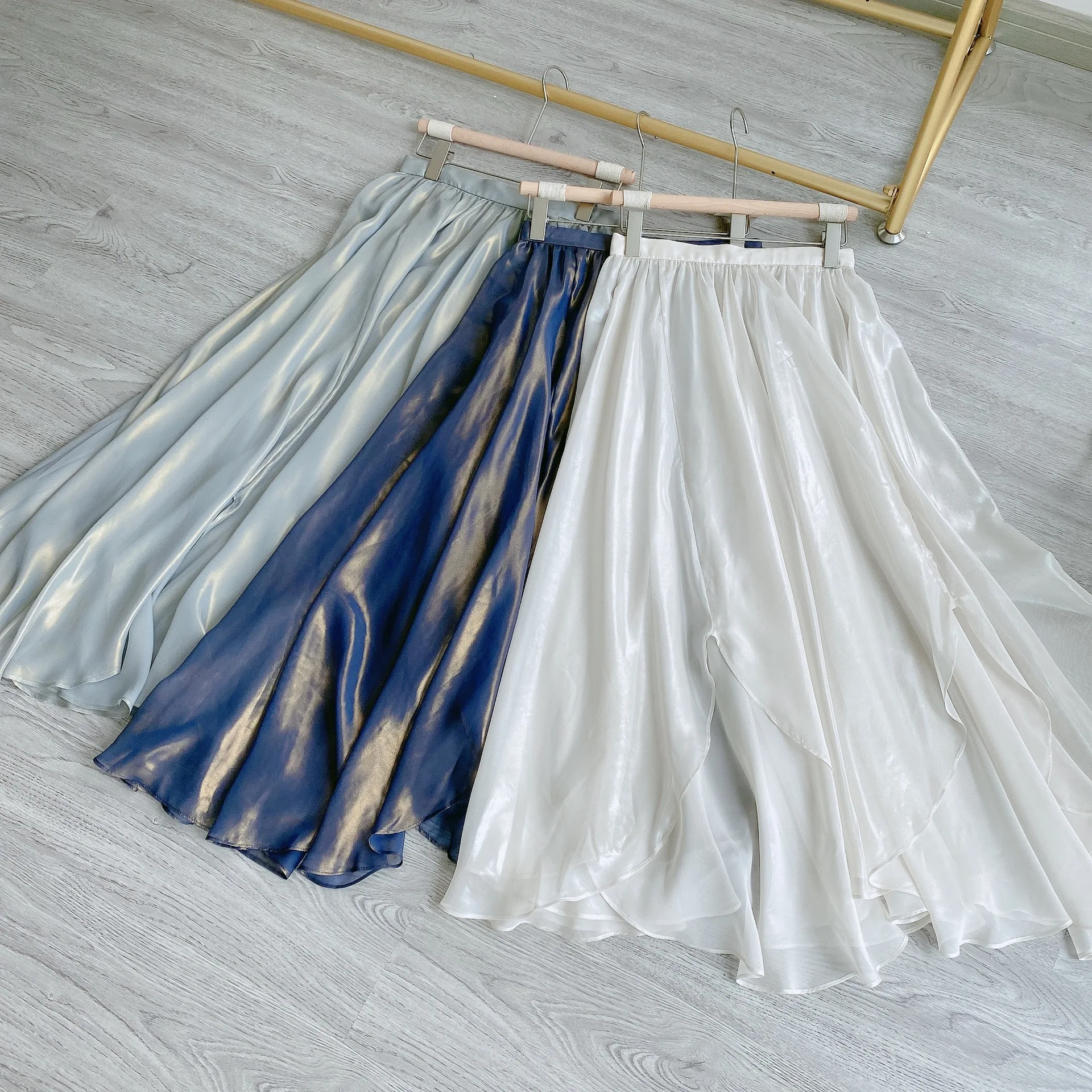 Femininas de Cintura Estilo Japão Irregular Twinkle Sólido Saias Alta Drapeja Lance Balanço Faldas Feminino Verão Moda Bling Jupe 16 Computers & Electronics