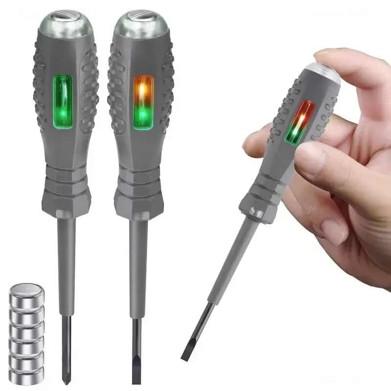 Multifunctional Electrician Test Screwdriver AC Self checking functionInduction Voltage Tester 70-600V Red Green Induction Light