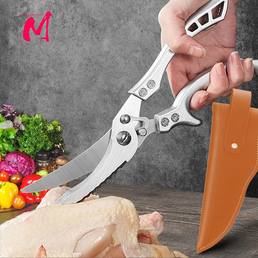 KitchenScissorsChickenBoneKitchenShearsDuckFishCutter4CrStainlessSteelFishScissors