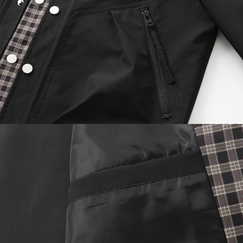 Plus Size 8XL Autumn Men's Casual Jackets Fake 2 Pcs 2025 Spring New Zipper Big Pockets Windbreaker Windproof Loose Coat Male 5