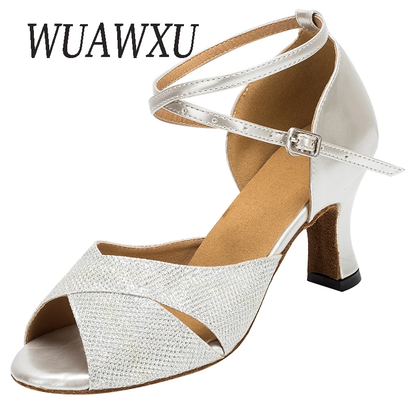 NATASHA2023 Latin Dance Shoes Women's Soft Sole Outwear Dance Sandals Professional Social Dance Shoes Soft Sole Square Dance Sho