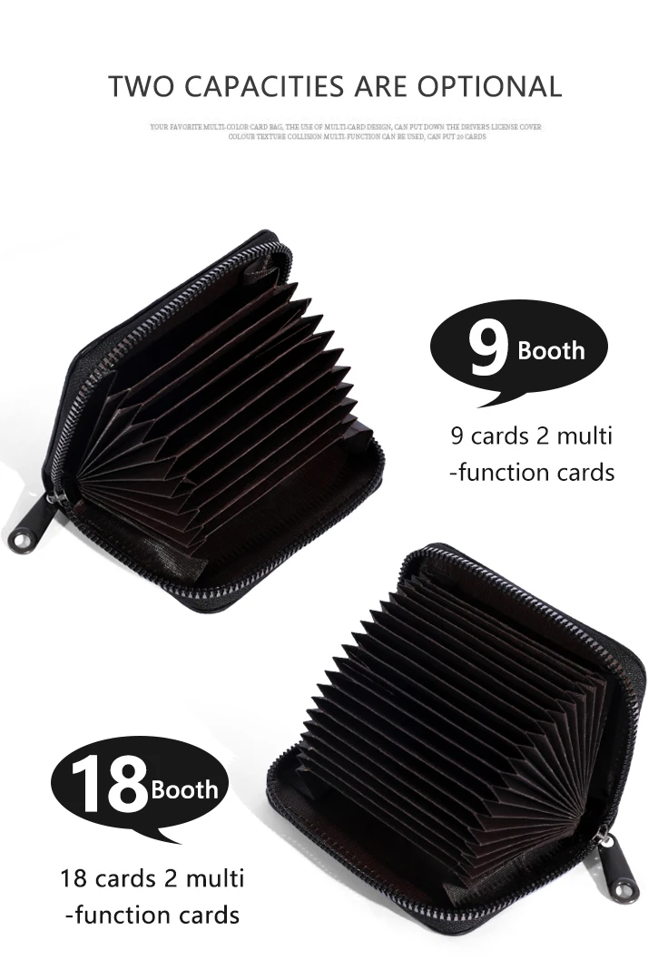 20 Detents Kartenhalter PU Business Bank Kredit Bus ID Kartenhalter Abdeckung Münzfach Anti Entmagnetisierung Geldbörsen Tasche Organizer – Detail 7