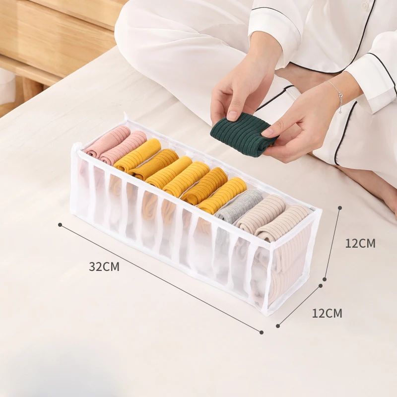11 Grids Jeans Storage Box Closet Wardrobe Clothes Compartment Boxes Drawer Jeans Socks Separation Organizer Pants Storage 