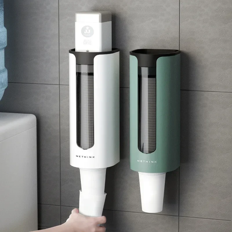 Single Cup Dispenser Pull Type Paper Water Disposable Automatic Remove Coffee Cup Holder lid Organizer for Home Office