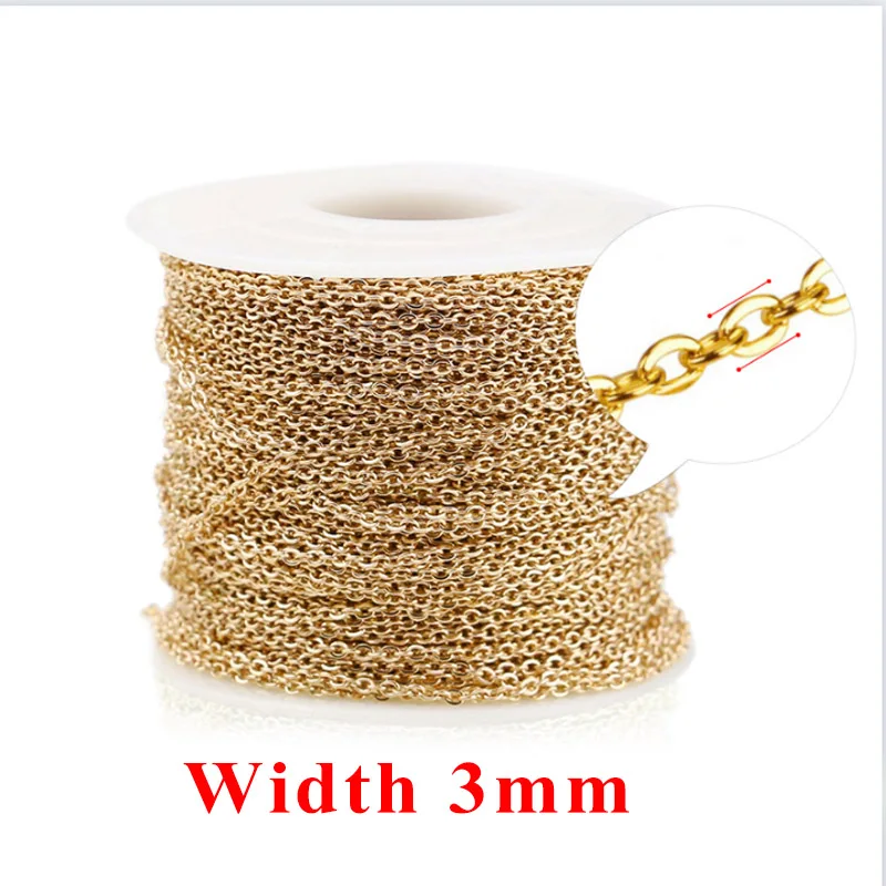 Elegant Stainless Steel Cable Chain for DIY Jewelry Making, Silver & Rose Gold, Various Thickness Options