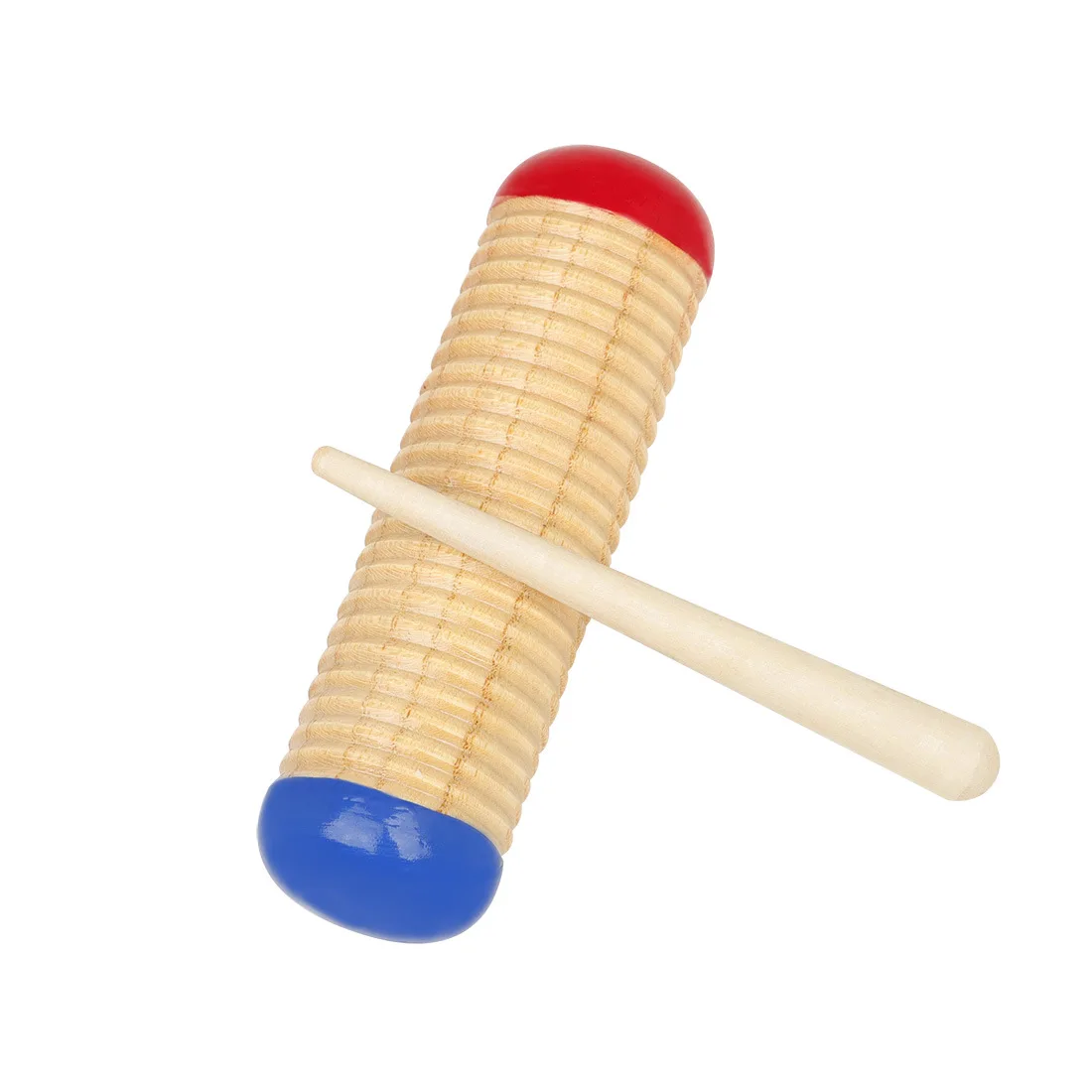 Orff red and blue sand cylinder scraping instrument preschool education teaching parent-child teaching aids fish frog