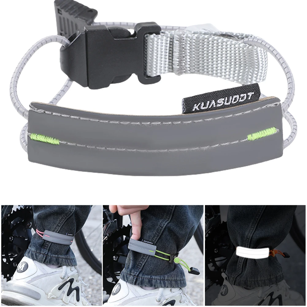 Reflective Bike Pants Strap High Visibility Cycling Pants Cuff Band Adjustable Biking Safety Bands for Outdoor Sports