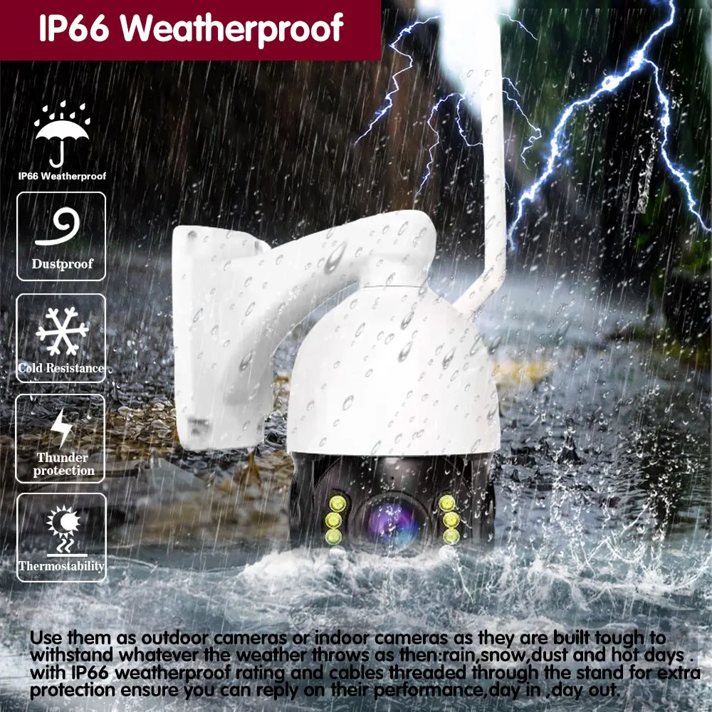 Цветная камера ночного видения 4K Wifi POE PTZ IP с 8-канальной системой безопасности POE NVR наружная 2-канальная аудиосвязь CCTV комплект видеонаблюдения (art.: 3920c407e22fe) - 3920c407e22fe