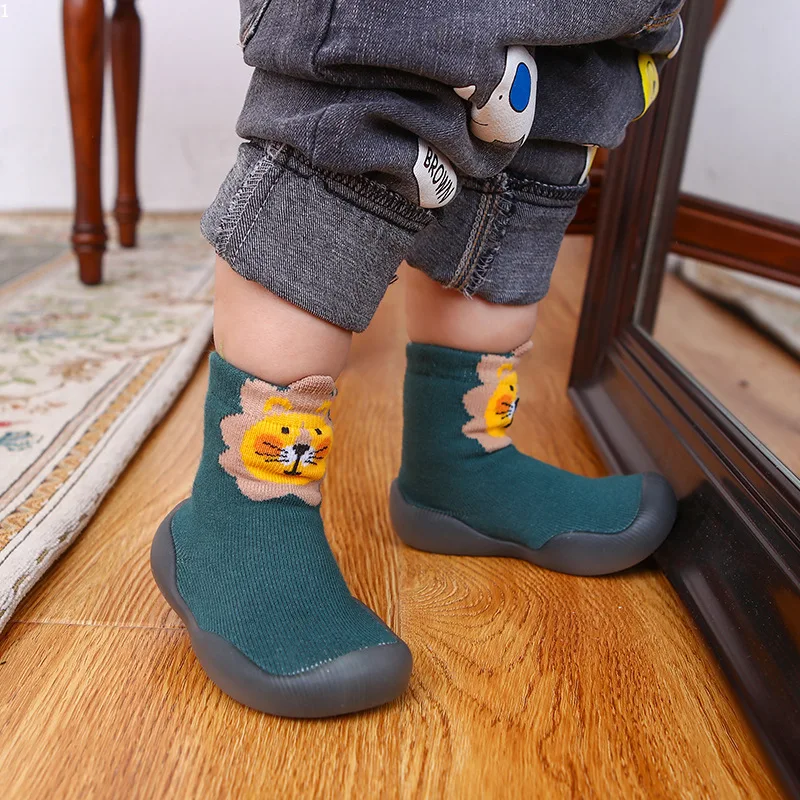 

Cute CartoonBaby Socks Shoes Infant Kids Boy Shoes Soft Rubber Sole Child Floor Sneaker Booties Toddler Girls First Walker