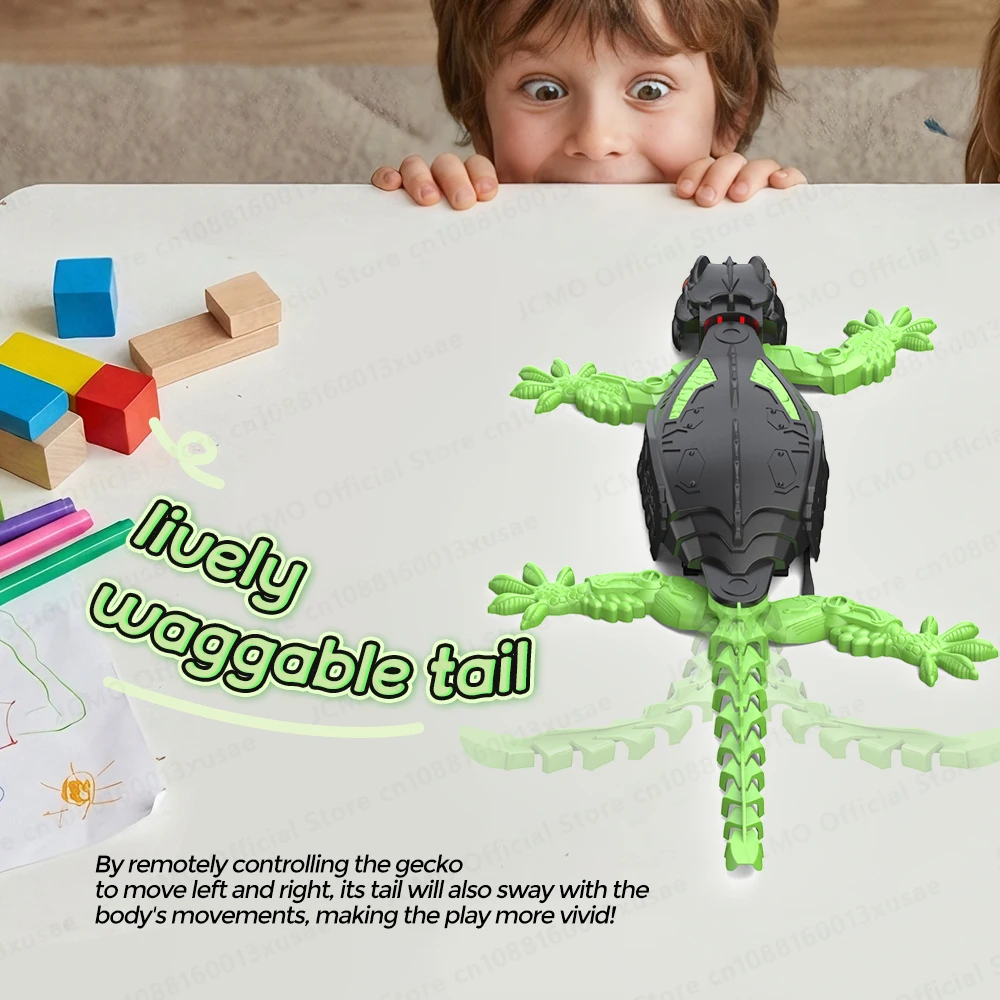 JCMO Wall Climbing RC Gecko Toy Electric Remote Control Lizard Wall Climbing Car Gecko Animal Car for Children's Halloween Toys