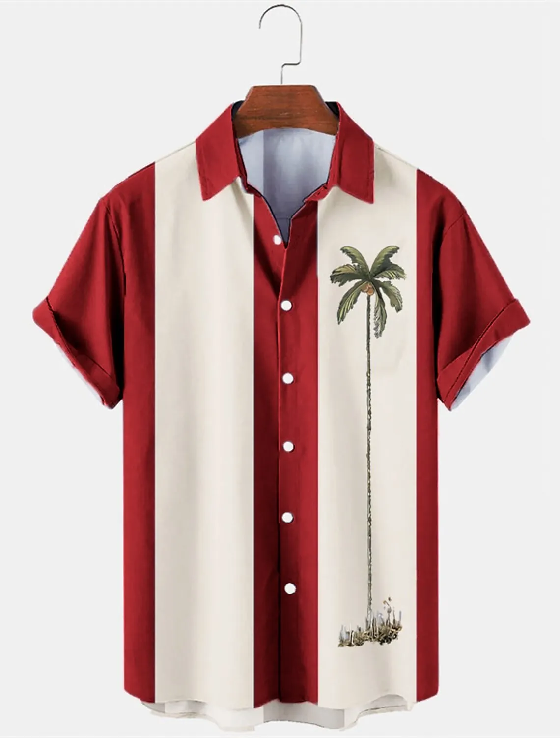 

Men's Summer Hawaiian Shirt Button Up Shirt Casual Shirt Short Sleeve Graphic Coconut Tree Turndown Street Vacation Clothing