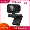 1PC 2K Full HD 1080P Web Camera Autofocus With Microphone USB Web Cam For PC Computer Mac Laptop Desktop YouTube Webcamera 1