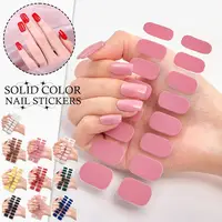 Semi Cured Gel Nail Sticker Pure Color UV LED Lamp Lasting Nail Self Manicure Decals Covered Adhesive Long Waterproof Full R0B8 1