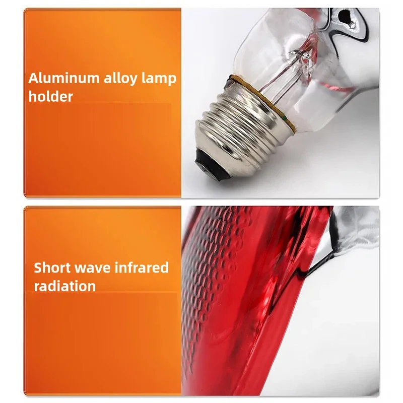 220V Infrared Heating Bulb Lamp 150/250W for Amphibians Reptiles Poultry Pets Livestock E27 Chicken Duck Farm Supplies