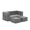 Convertible Sofa and Play Set for Kids and Toddlers Modular Foam Couch and Flip Out Lounger with 2 Ottomans 1
