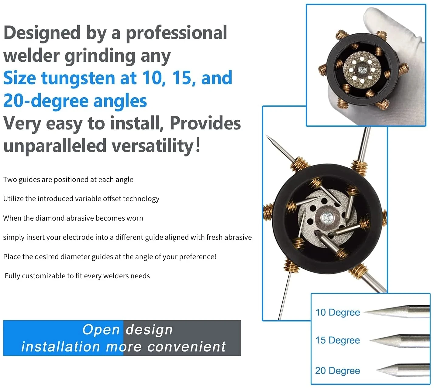 MX GR-12 Tungsten Sharpener Grinder/Electrode Sharpener Grinder Head TIG Welding Tool/Tungsten Grinding Attachment
