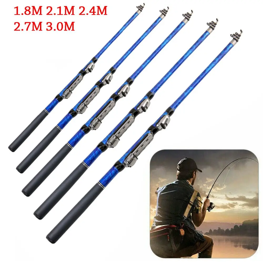 Mini Travel Portable Carbon Fiber Carp Feeder Telescopic Fishing Rod  Fishing Tackle Stream Hand Pole 1.8M 