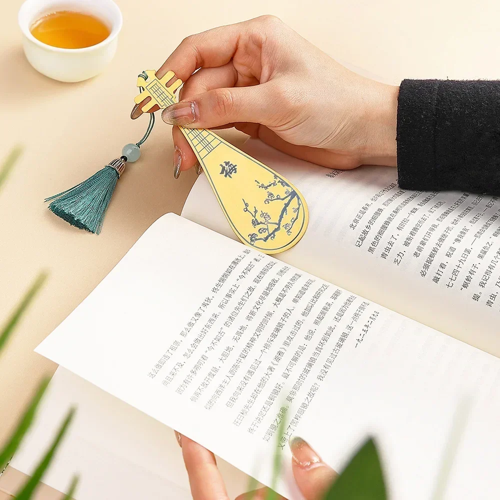 Chinese Style Stainless Steel Bookmark Classical Book Clip Pagination Mark School Office Supplies Student Stationery Accessories