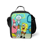 Student Spongebob Squarepants Insulated School Bag-Cartoon Lunch Box-Water Proof Lunch Tote for Elementary Children