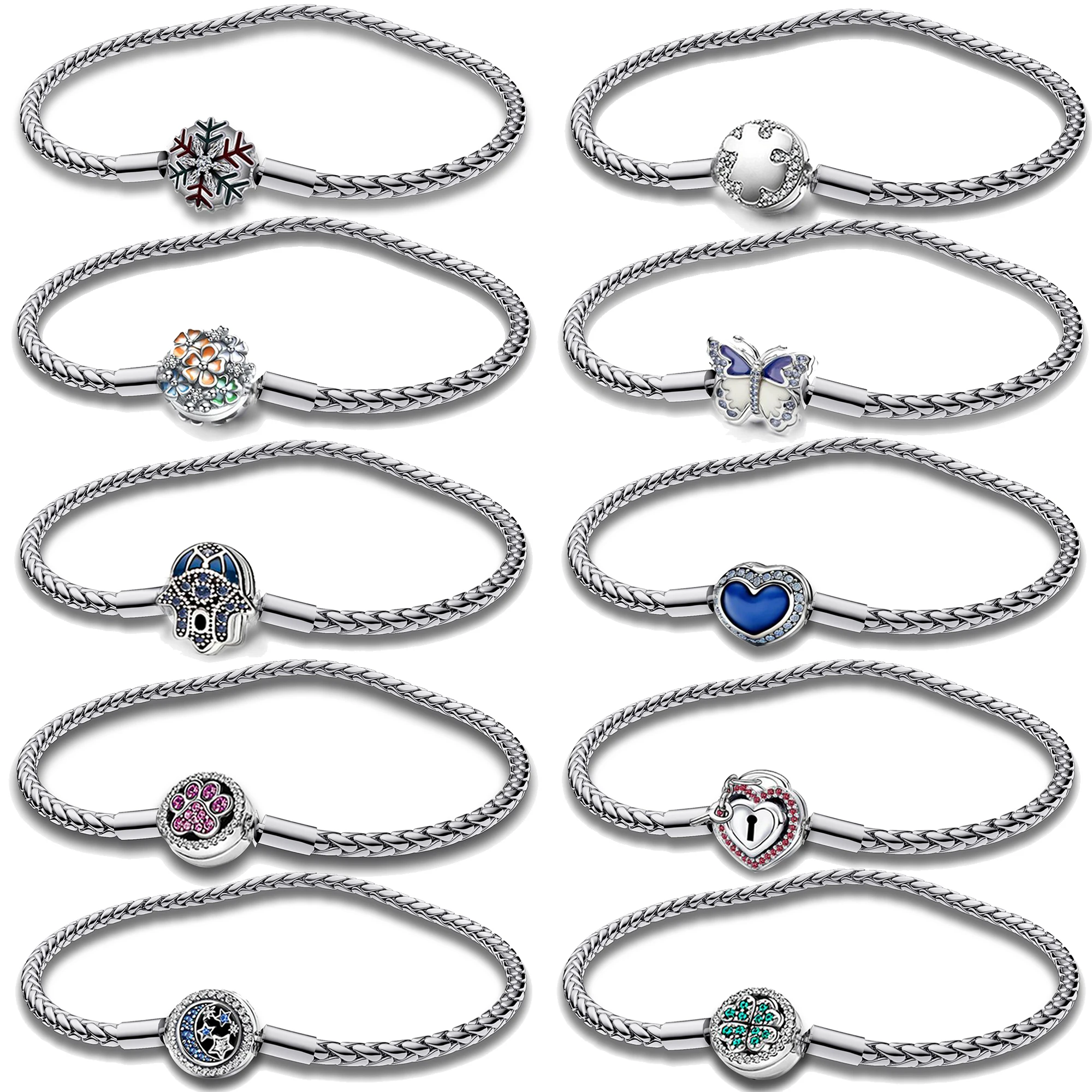 

New Sterling Silver Love Bracelet Charm Beads Fit 925 Original Bracelet Herocross Disney Stitch Pendant Diy Women Jewelry