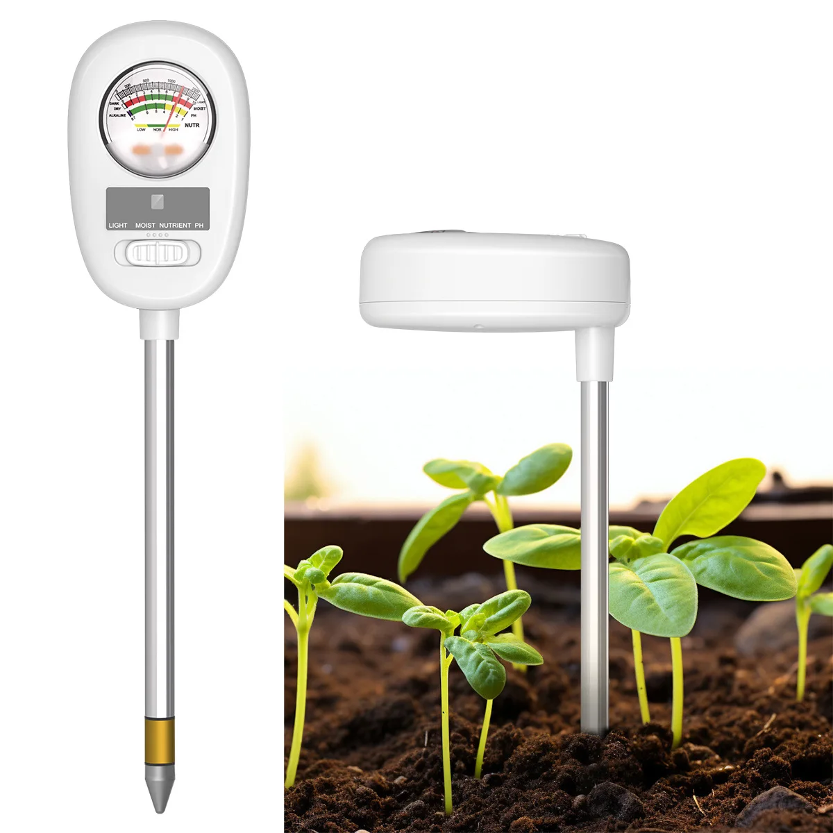 

4 in 1 Soil Tester Moisture/Light/PH/Fertility Test Meter Potted Plant Measuring Instrument Plant Cultivation Gardening Tools