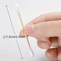 100PCS cute pink high-quality double-headed cotton swab, suitable for effectively cleaning ears and nose, as well as makeup 2