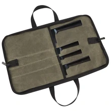 

Knife Bag(4 Slots), Chef Knife Case Waxed Canvas Roll Storage Knife Carrying Pouch For Men&Women Green