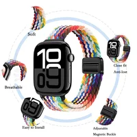 Bracelet en Nylon à boucle tressée mince pour Apple Watch 11 10 46/42mm Ultra 3 49mm, iWatch 9 8 7 6 5 4 SE 45mm 41mm 40mm 44mm 2