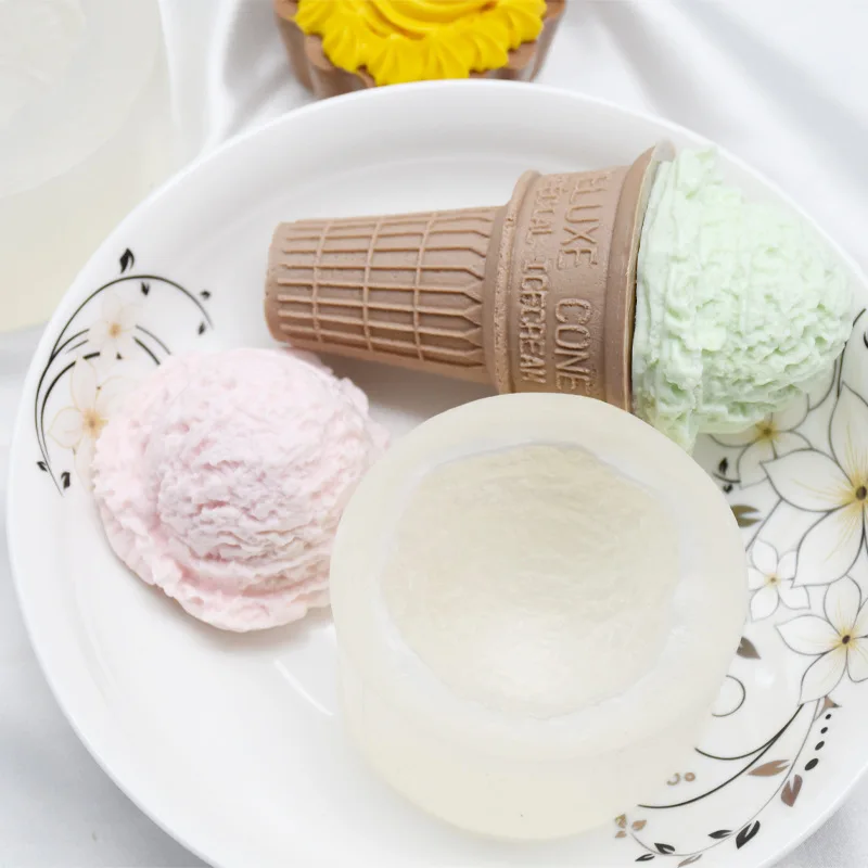 Ice Cream Silicone Molds Soap Silica Gel Die Aroma Stone Candle Mould Creative Cone Making | Дом и сад